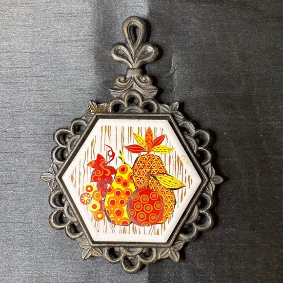 Cast Iron and Ceramic Trivet - Picture 1 of 6